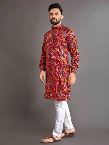 Printed Cotton Kurta and Pajama Set